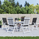Vidaxl Gartenstuhlkissen 6 St. hoher Rücken 120x50x3 cm Stoff schwarz - afbeelding 1