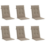 Vidaxl Gartenstuhlkissen 6 St. High Rücken 120x50x3 cm Stofftaupe - afbeelding 3