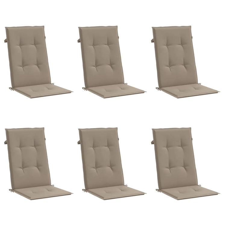 Vidaxl Gartenstuhlkissen 6 St. High Rücken 120x50x3 cm Stofftaupe