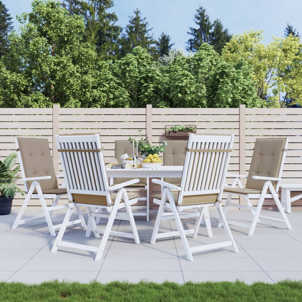 Vidaxl Gartenstuhlkissen 6 St. High Rücken 120x50x3 cm Stofftaupe