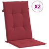 Vidaxl Gartenstuhl Kissen 2 St hoher Rücken 120x50x3 cm Stoff Wein rot