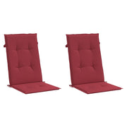 Vidaxl Gartenstuhl Kissen 2 St hoher Rücken 120x50x3 cm Stoff Wein rot - afbeelding 3