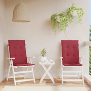 Vidaxl Gartenstuhl Kissen 2 St hoher Rücken 120x50x3 cm Stoff Wein rot - afbeelding 1