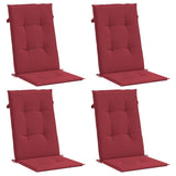 Vidaxl Gartenstuhl Kissen 4 St. hoher Rücken 120x50x3 cm Stoff Wein rot - afbeelding 3