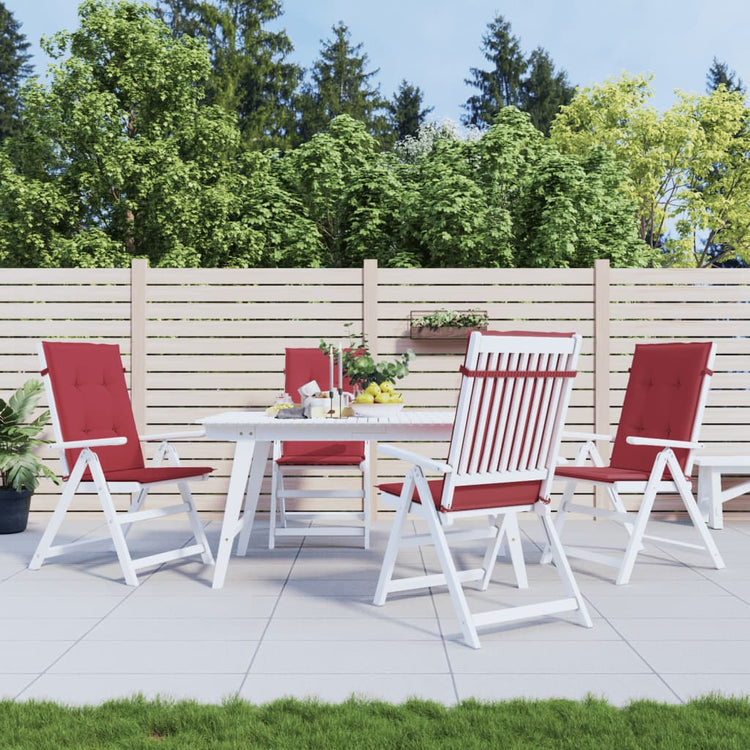 Vidaxl Gartenstuhl Kissen 4 St. hoher Rücken 120x50x3 cm Stoff Wein rot