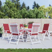 Vidaxl Gartenstuhl Kissen 6 St. hoher Rücken 120x50x3 cm Stoff Wein rot - afbeelding 1
