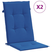 Vidaxl Gartenstuhl Kissen 2 St hoher Rücken 120x50x3 cm Stoff Royal Blue - afbeelding 2