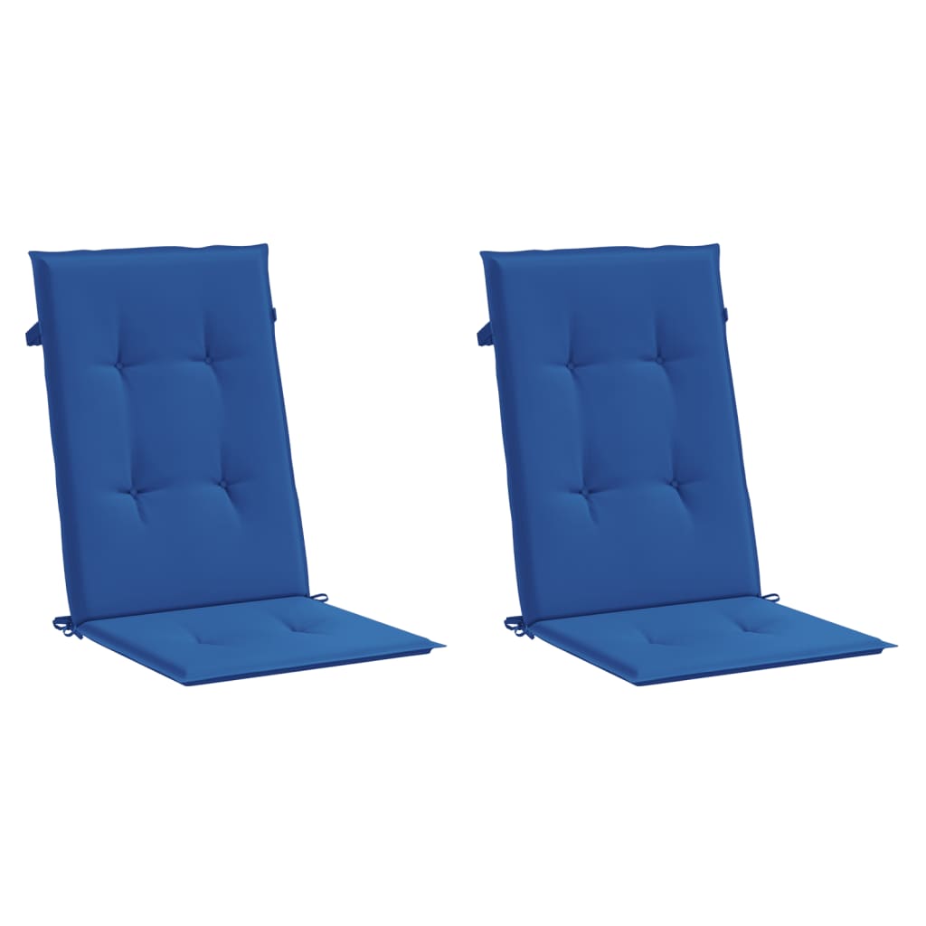 Vidaxl Gartenstuhl Kissen 2 St hoher Rücken 120x50x3 cm Stoff Royal Blue