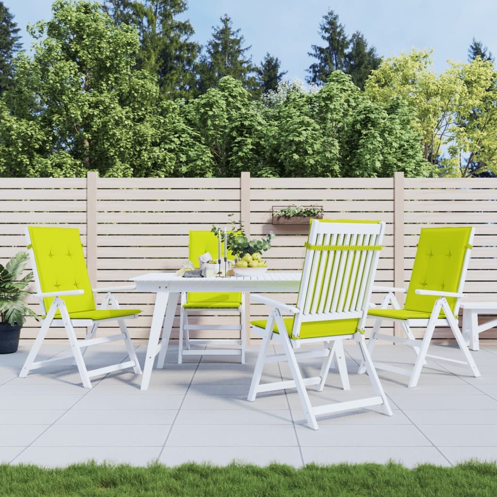 Vidaxl Gartenstuhlkissen 6 St. hoher Rücken 120x50x3 cm Stoff klar grün