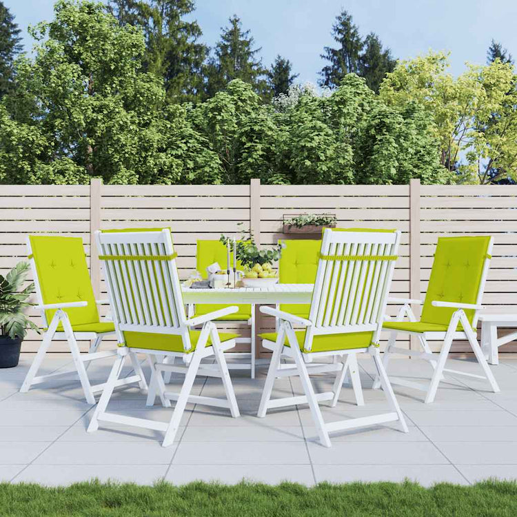 Vidaxl Gartenstuhlkissen 6 St. hoher Rücken 120x50x3 cm Stoff klar grün