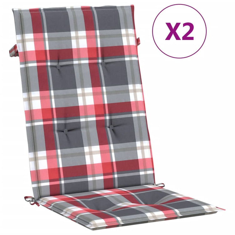 Vidaxl Gartenstuhlkissen 2 Stcs 120x50x3 cm Stoff Diamantmuster rot