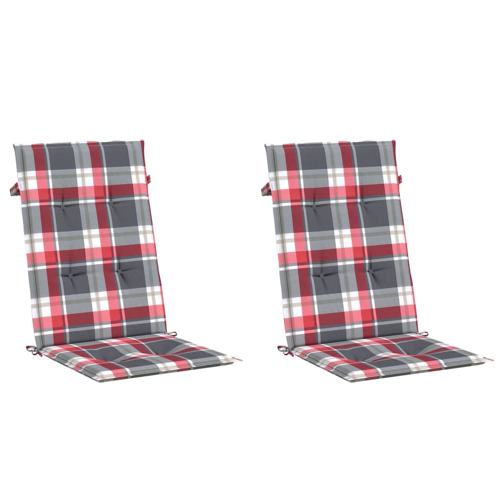 Vidaxl Gartenstuhlkissen 2 Stcs 120x50x3 cm Stoff Diamantmuster rot