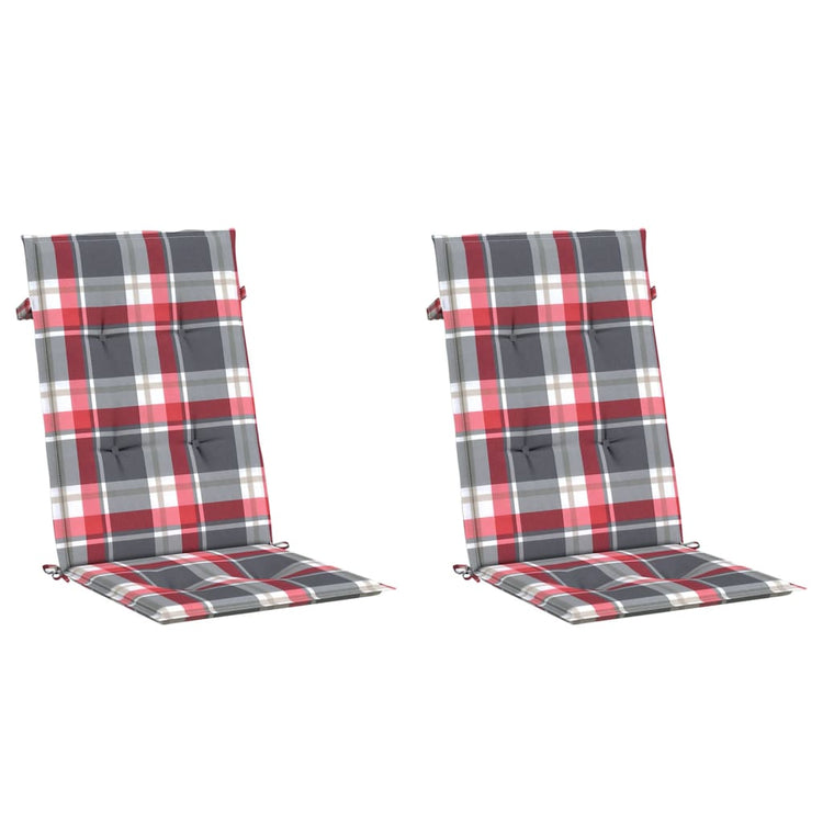 Vidaxl Gartenstuhlkissen 2 Stcs 120x50x3 cm Stoff Diamantmuster rot