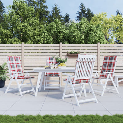 Vidaxl Gartenstuhlkissen 4 Stcs 120x50x3 cm Stoff Diamantmuster Rot