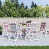 Vidaxl Gartenstuhlkissen 6 Stcs 120x50x3 cm Stoff Diamantmuster rot
