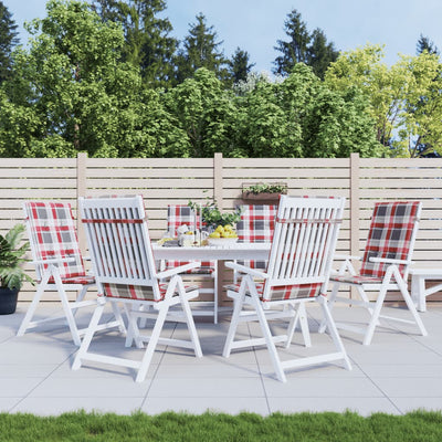 Vidaxl Gartenstuhlkissen 6 Stcs 120x50x3 cm Stoff Diamantmuster rot
