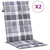Vidaxx Gartenstuhlauflagen 2 Stück Hochlehner Rautenmuster 120x50x3 cm grau