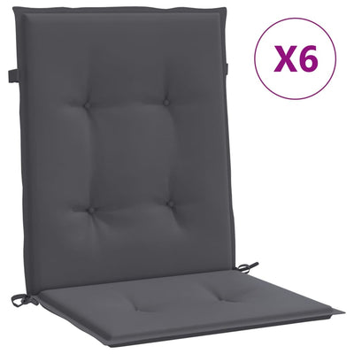 Vidaxl Garden Stuhl Kissen 6 St. Oxford Stoff Anthracit -gelenkt