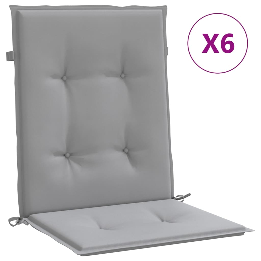Vidaxl Gartenstuhl Kissen 6 St. Oxford Stoff grau