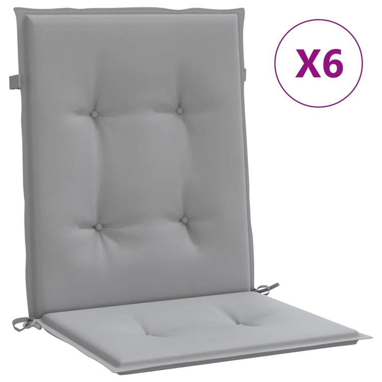 Vidaxl Gartenstuhl Kissen 6 St. Oxford Stoff grau