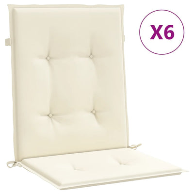 Vidaxl Gartenstuhlkissen 6 Stcs 100x50x3 cm Oxford Stoffcreme -Colored