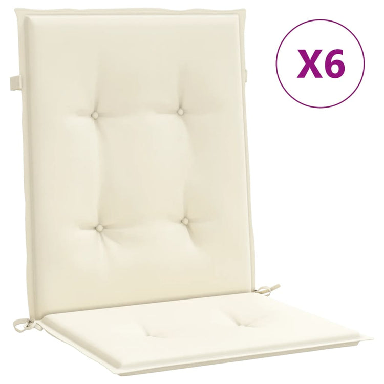 Vidaxl Gartenstuhlkissen 6 Stcs 100x50x3 cm Oxford Stoffcreme -Colored