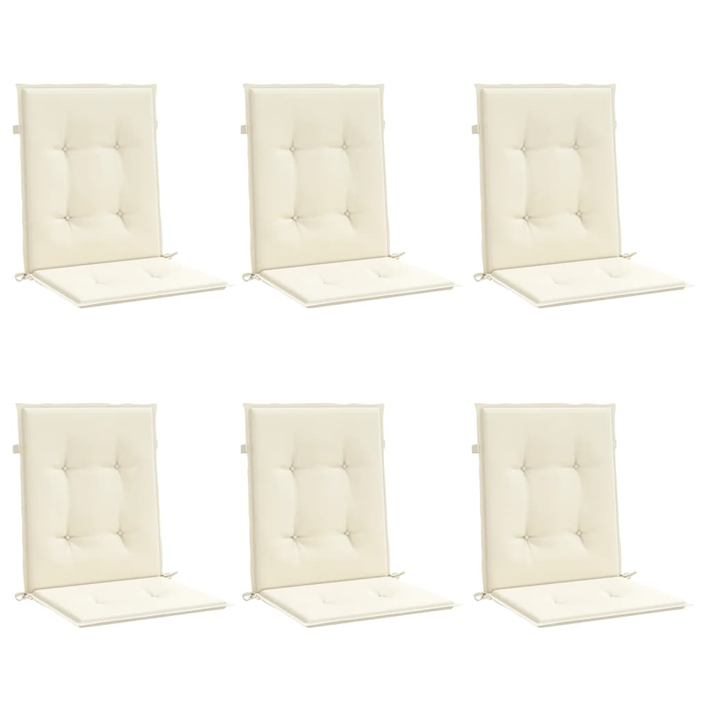 Vidaxl Gartenstuhlkissen 6 Stcs 100x50x3 cm Oxford Stoffcreme -Colored