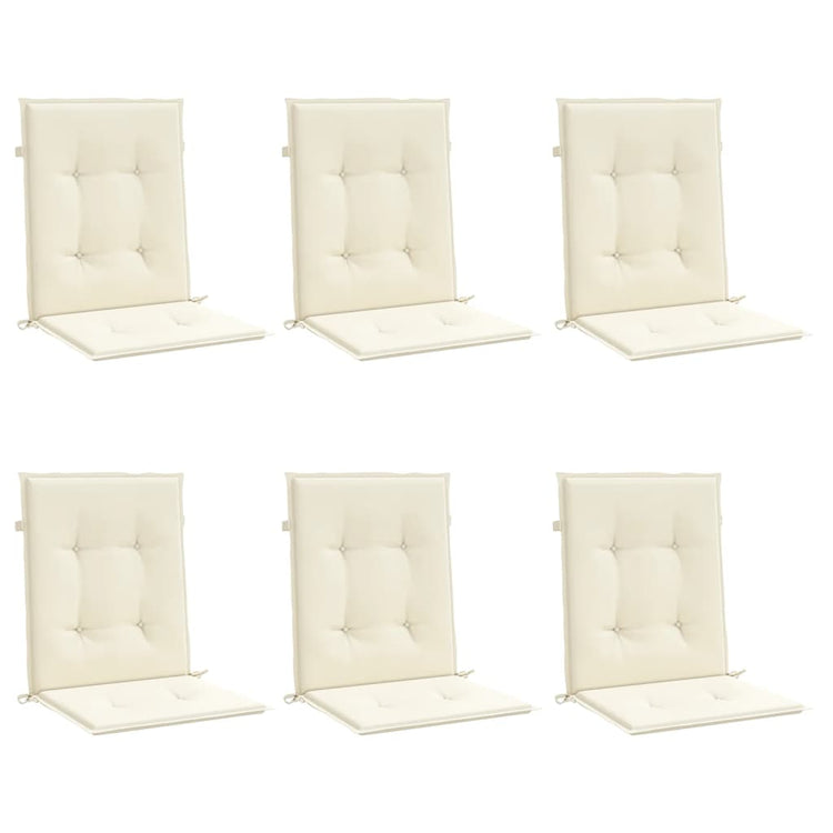 Vidaxl Gartenstuhlkissen 6 Stcs 100x50x3 cm Oxford Stoffcreme -Colored