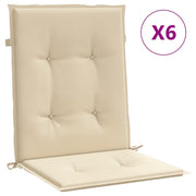 Vidaxl Garden Stuhl Kissen 6 Stcs 100x50x3 cm Oxford Stoff Beige - afbeelding 2