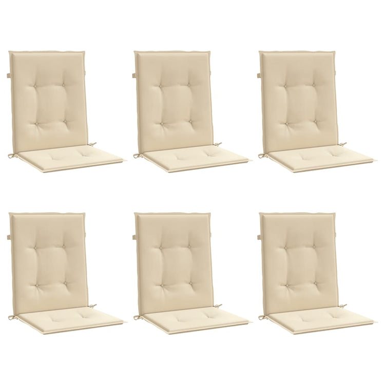 Vidaxl Garden Stuhl Kissen 6 Stcs 100x50x3 cm Oxford Stoff Beige
