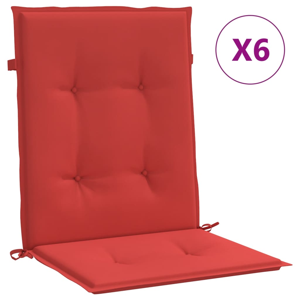 Vidaxl Gartenstuhlkissen 6 Stcs 100x50x3 cm Oxford Stoff rot