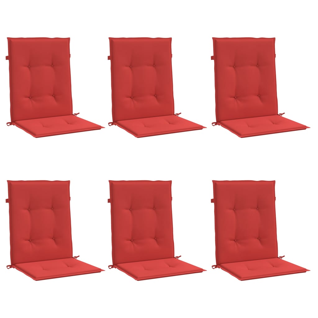 Vidaxl Gartenstuhlkissen 6 Stcs 100x50x3 cm Oxford Stoff rot