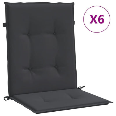 Vidaxl Gartenstuhl Kissen 6 Stcs 100x50x3 cm Oxford Stoff schwarz