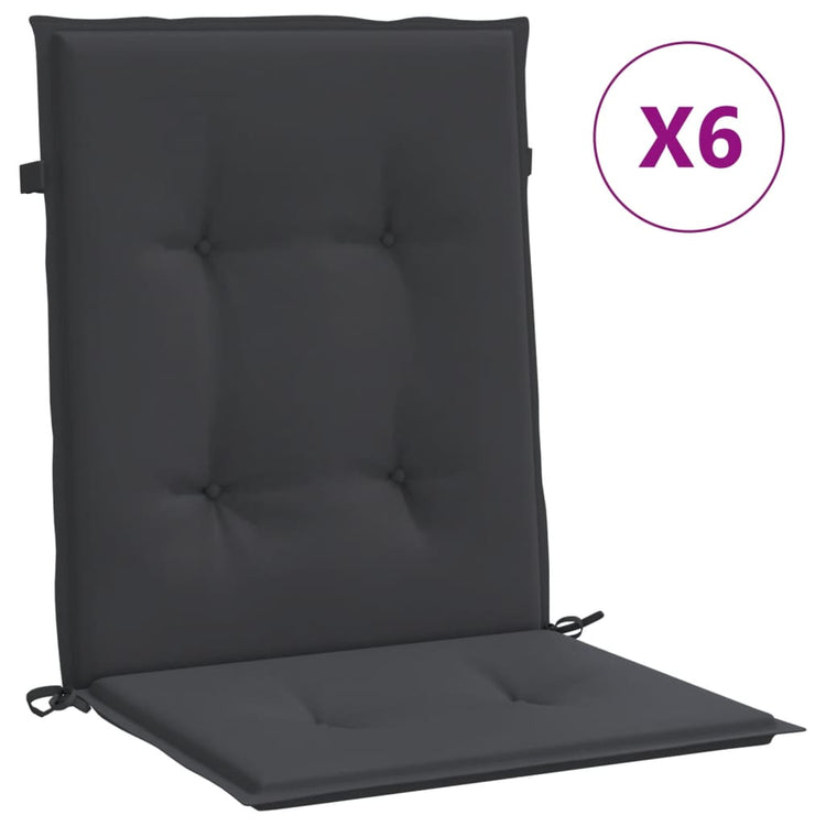 Vidaxl Gartenstuhl Kissen 6 Stcs 100x50x3 cm Oxford Stoff schwarz