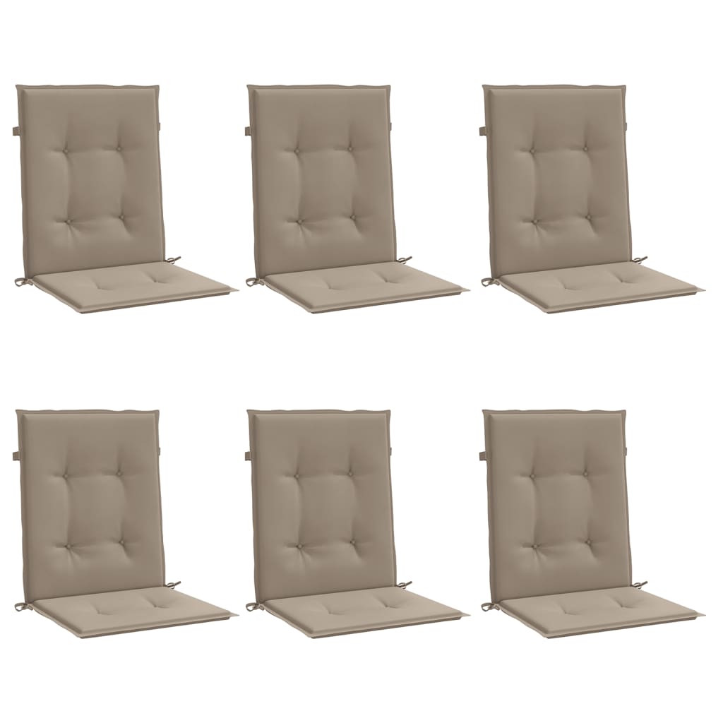 Vidaxl Gartenstuhl Kissen 6 Stcs 100x50x3 cm Oxford Stofftaupe