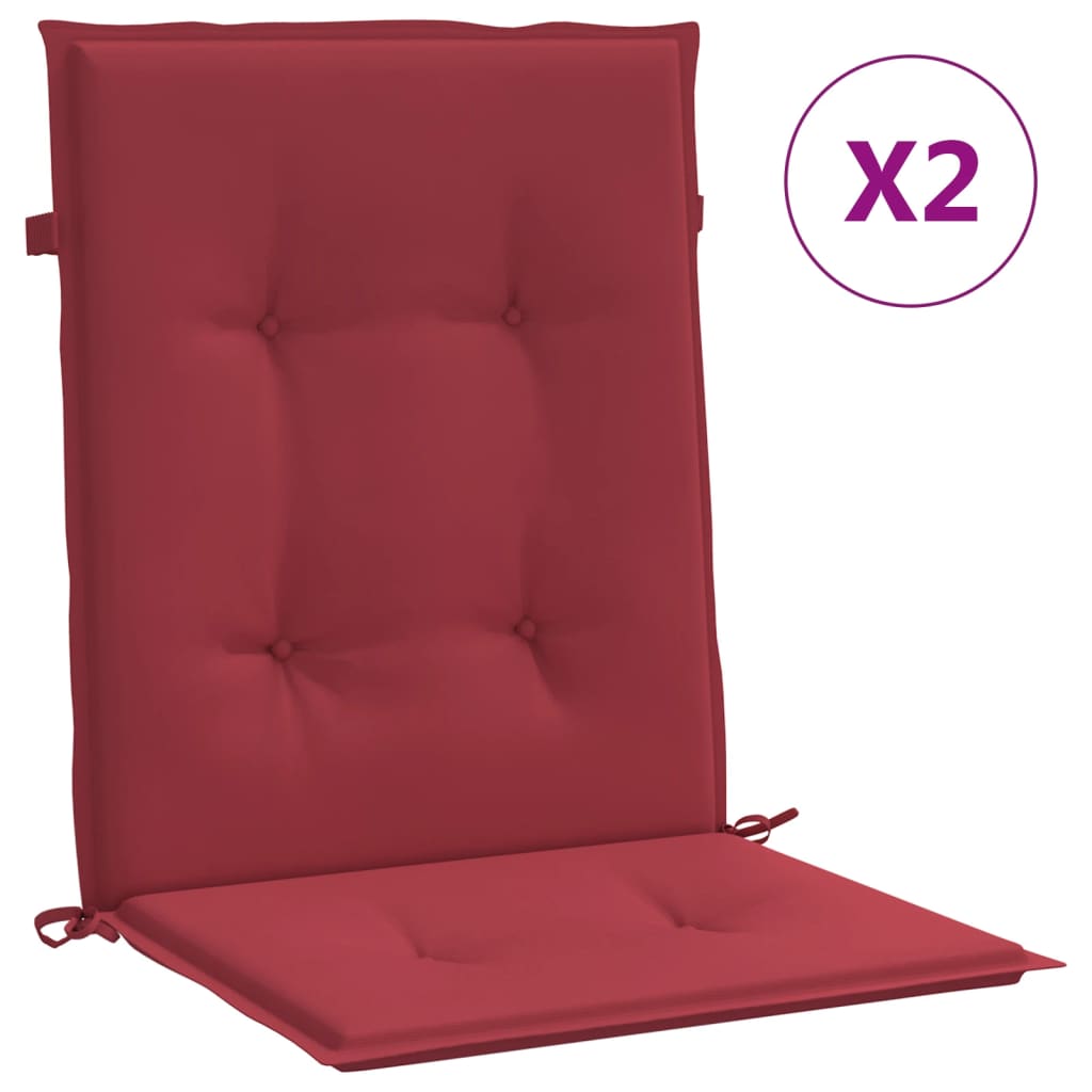 Vidaxl Gartenstuhl Kissen 2 ST 100x50x3 cm Oxford Stoff Wein rot