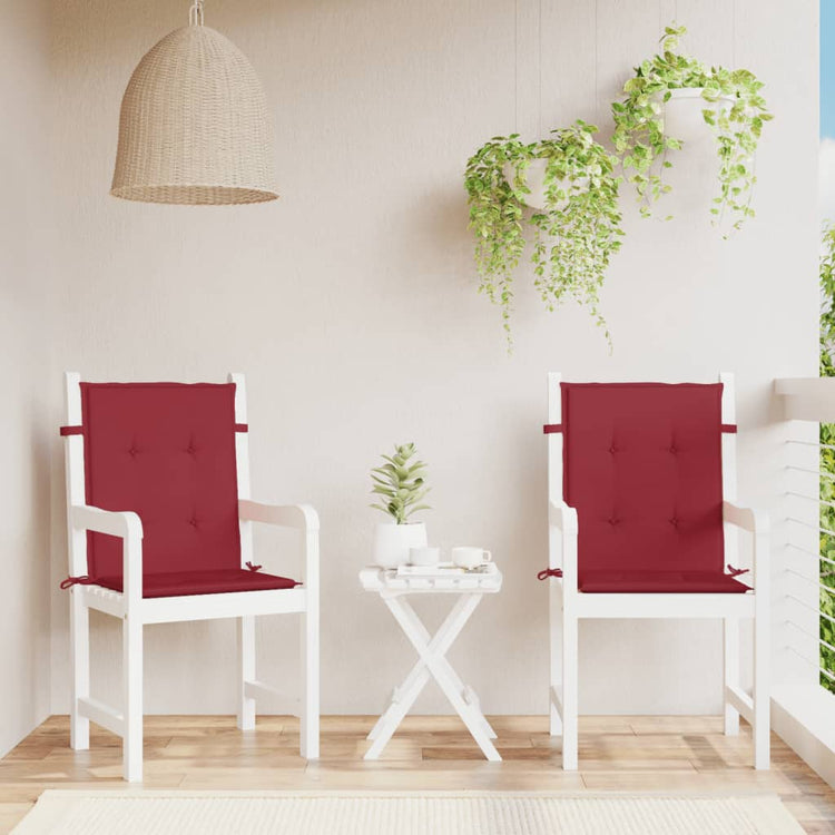 Vidaxl Gartenstuhl Kissen 2 ST 100x50x3 cm Oxford Stoff Wein rot