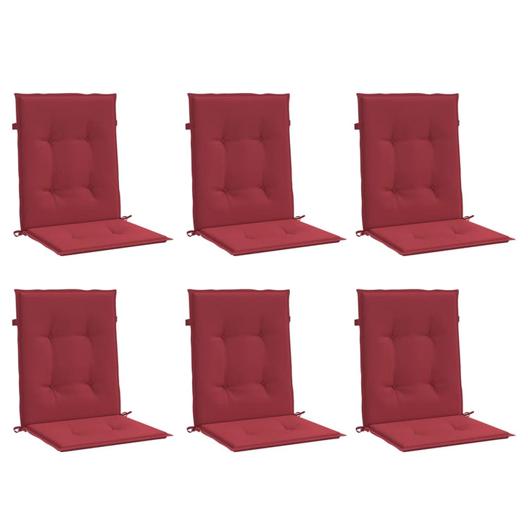 Vidaxl Gartenstuhl Kissen 6 Stcs 100x50x3 cm Oxford Stoff Wein rot