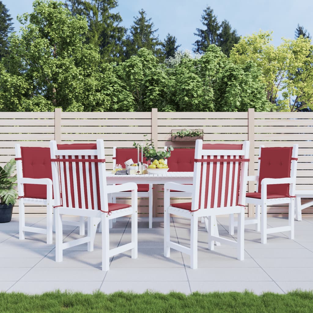 Vidaxl Gartenstuhl Kissen 6 Stcs 100x50x3 cm Oxford Stoff Wein rot