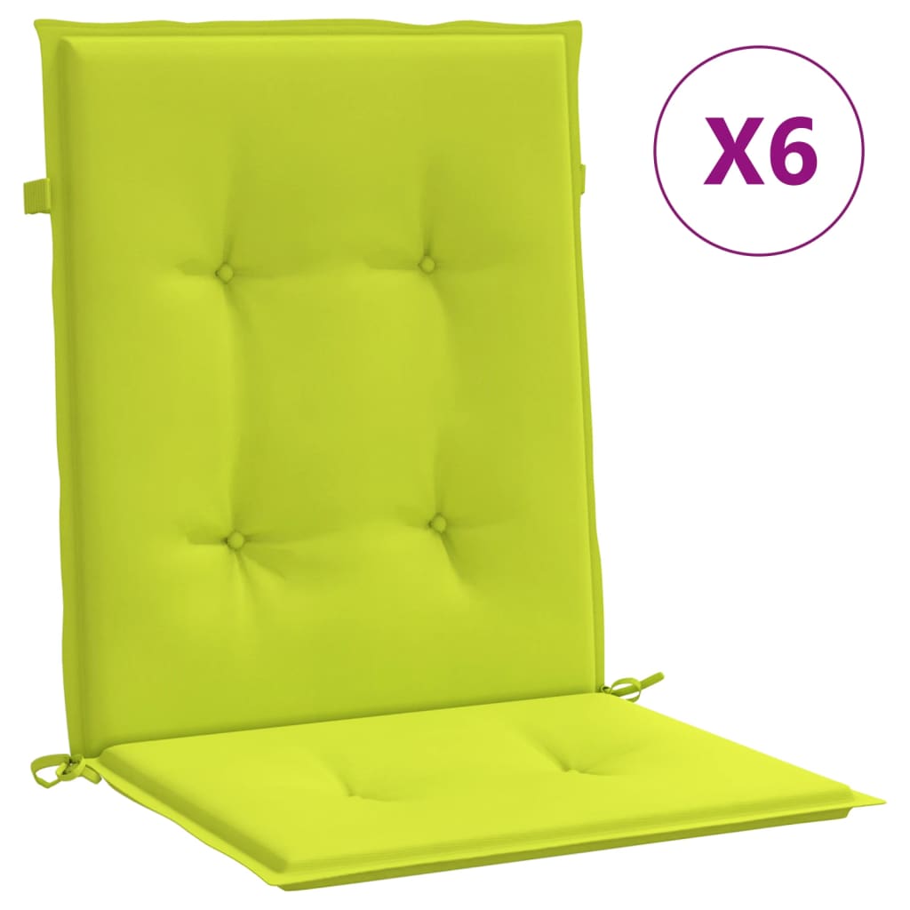 Vidaxl Gartenstuhl Kissen 6 Stcs 100x50x3 cm Oxford Stoff klare Grün