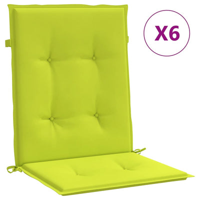Vidaxl Gartenstuhl Kissen 6 Stcs 100x50x3 cm Oxford Stoff klare Grün