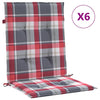 Vidaxl Gartenstuhlkissen 6 Stcs 100x50x3 cm Oxford Stoff Diamond Muster rot