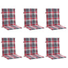Vidaxl Gartenstuhlkissen 6 Stcs 100x50x3 cm Oxford Stoff Diamond Muster rot