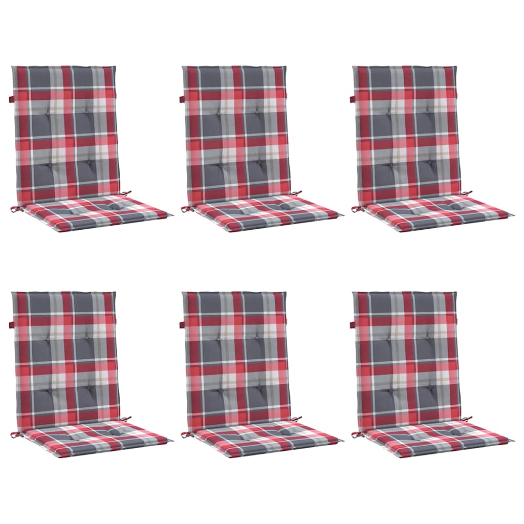 Vidaxl Gartenstuhlkissen 6 Stcs 100x50x3 cm Oxford Stoff Diamond Muster rot