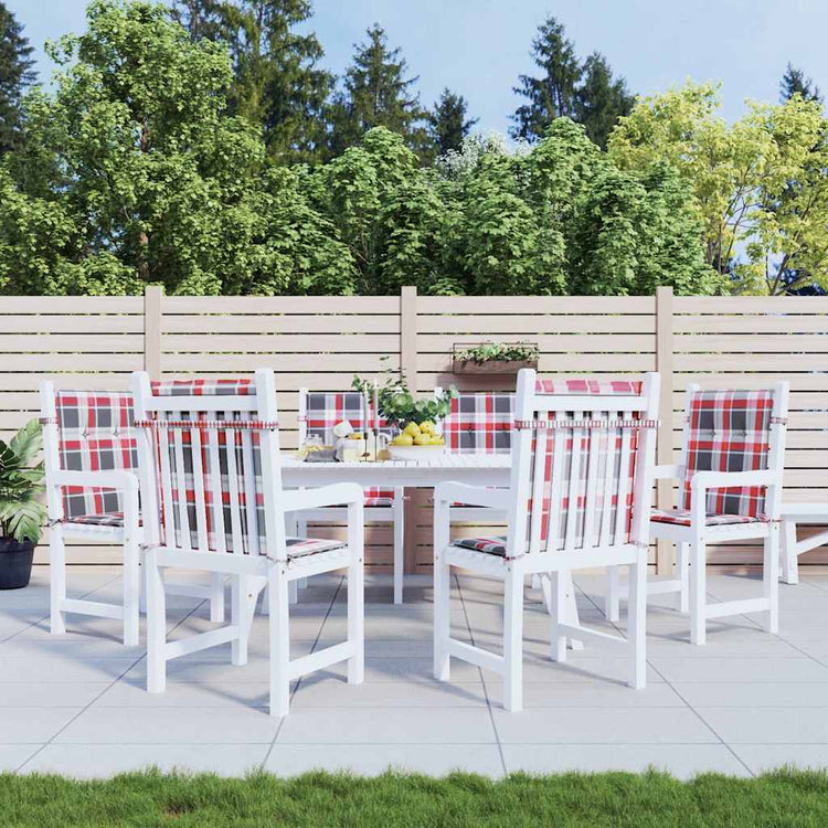 Vidaxl Gartenstuhlkissen 6 Stcs 100x50x3 cm Oxford Stoff Diamond Muster rot