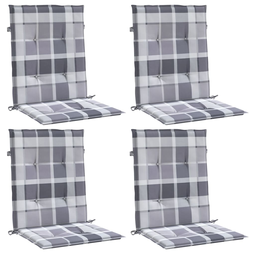 Vidaxl Gartenstuhlkissen 4 Stcs 100x50x3 cm Oxford Stoff Diamond Muster grau