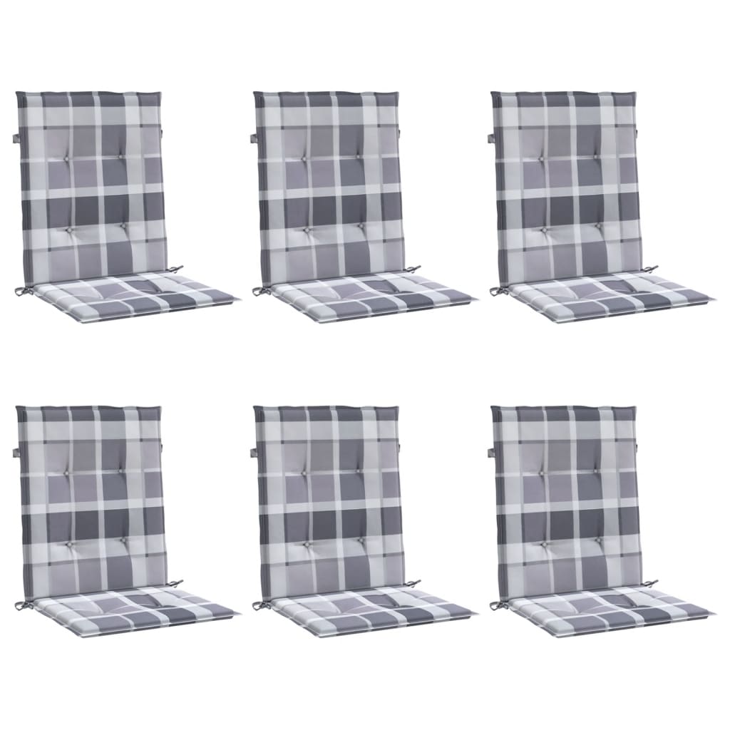 Vidaxl Gartenstuhl Kissen 6 Stcs 100x50x3 cm Oxford Stoff Diamond Muster grau