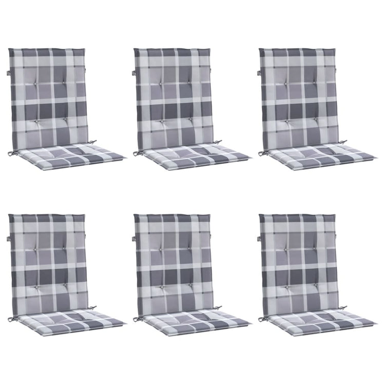 Vidaxl Gartenstuhl Kissen 6 Stcs 100x50x3 cm Oxford Stoff Diamond Muster grau