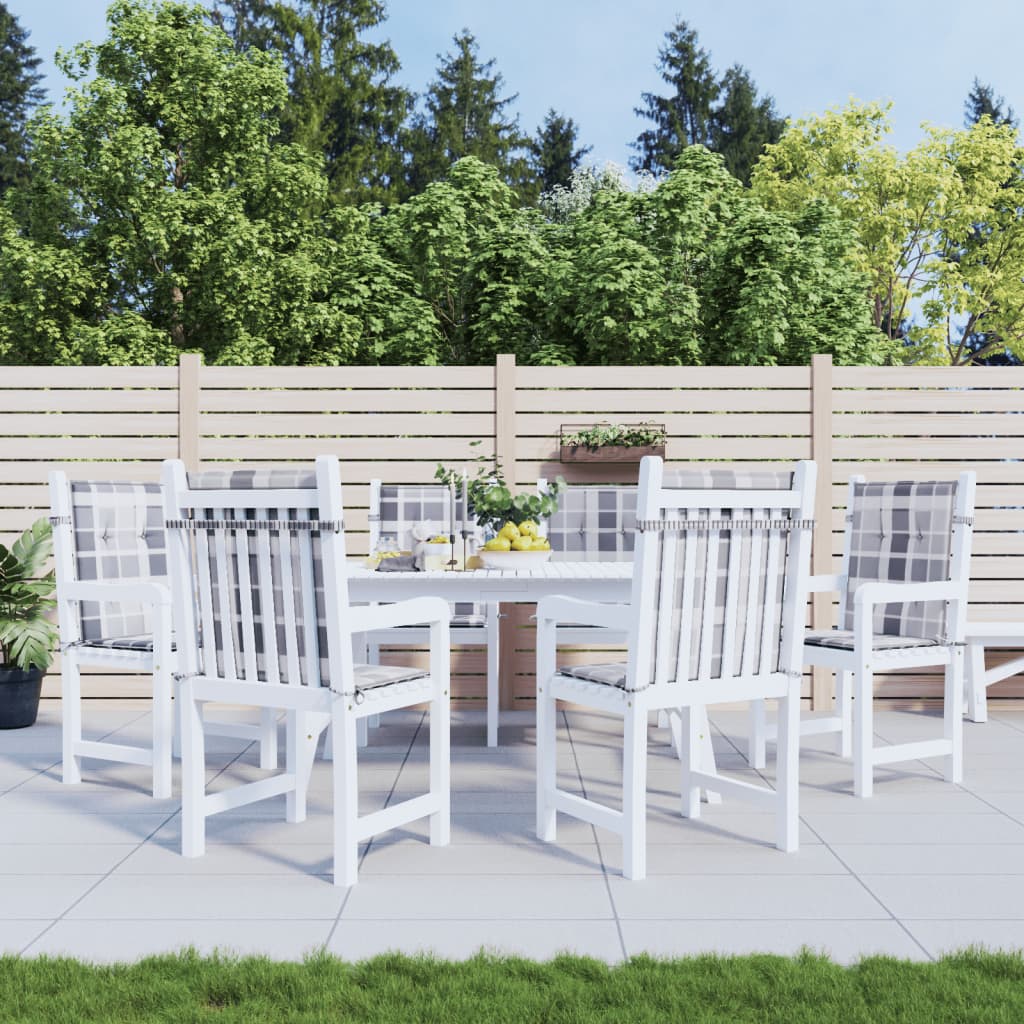 Vidaxl Gartenstuhl Kissen 6 Stcs 100x50x3 cm Oxford Stoff Diamond Muster grau