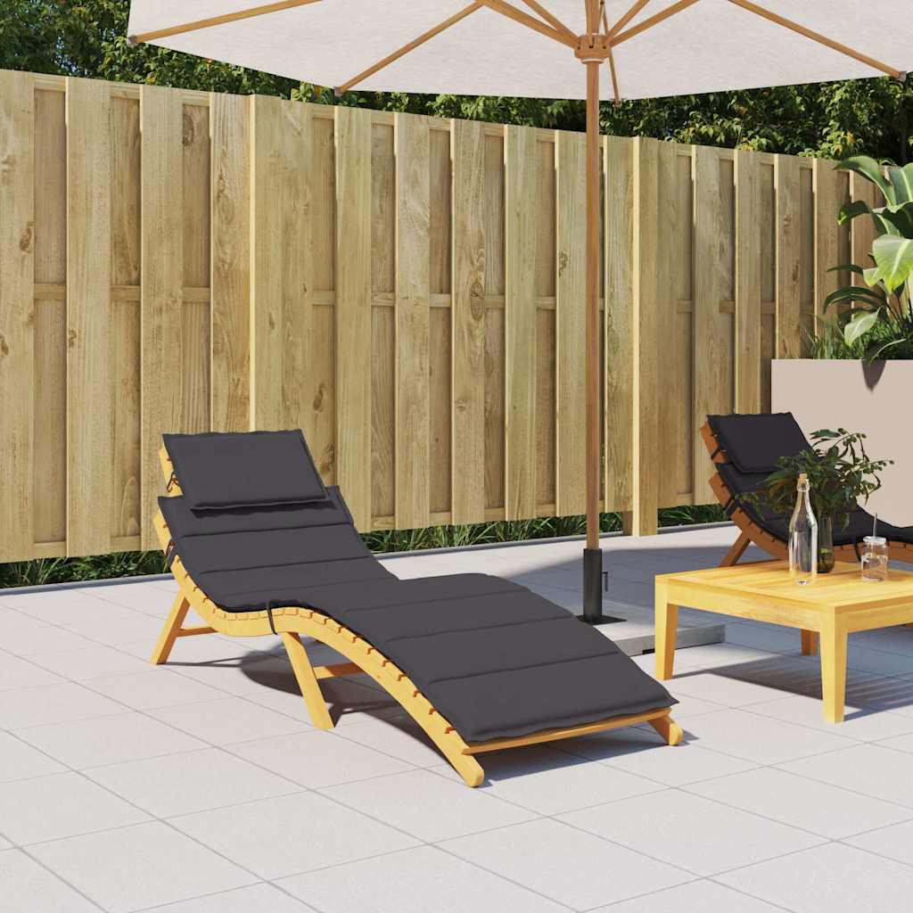 Vidaxl Lounger Kissen 186x58x3 cm Oxford Stoff schwarz
